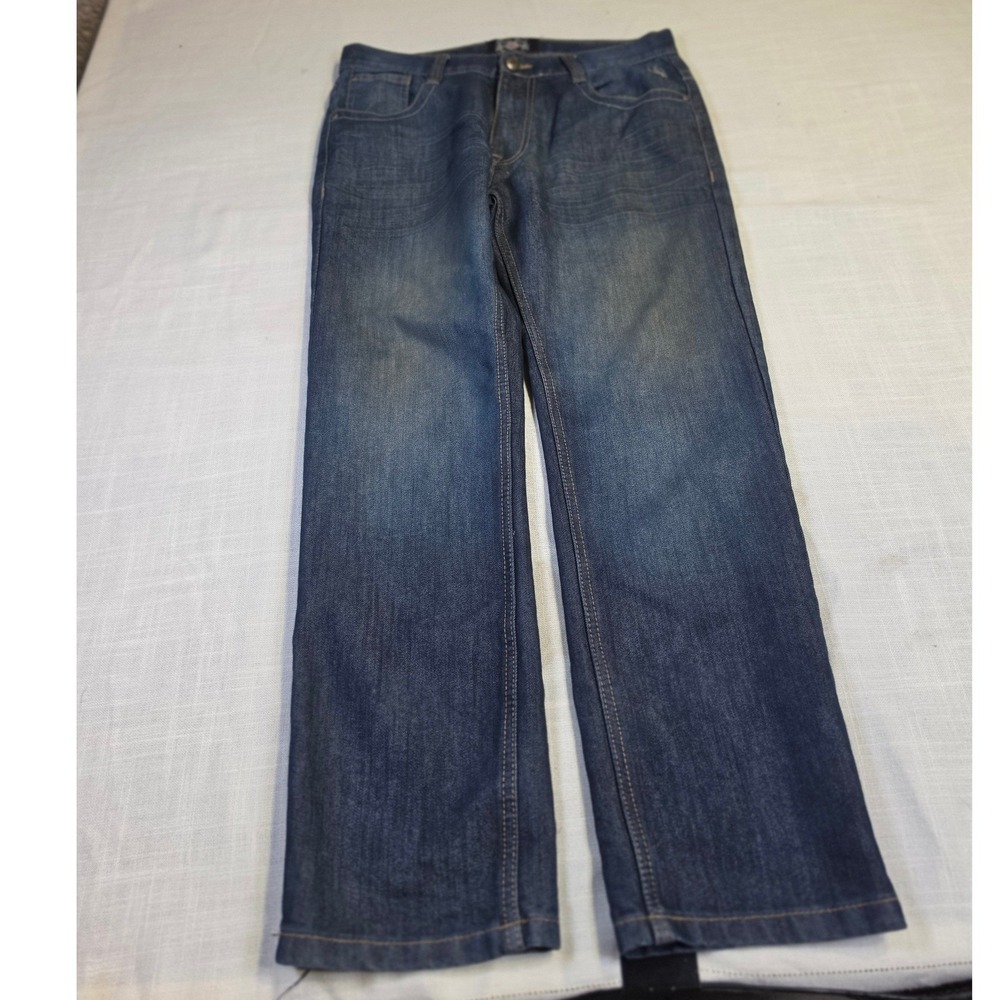 English Laundry Lions Crest Mens Straight Leg Jeans Dark Wash 32x30 Blue Denim